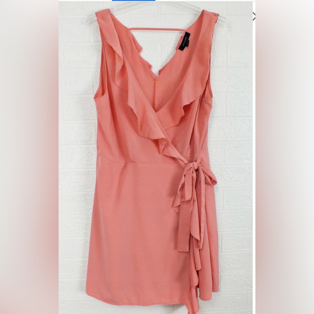 Atmosphere Wrap Dress Ruffle Pink Coral US size 8